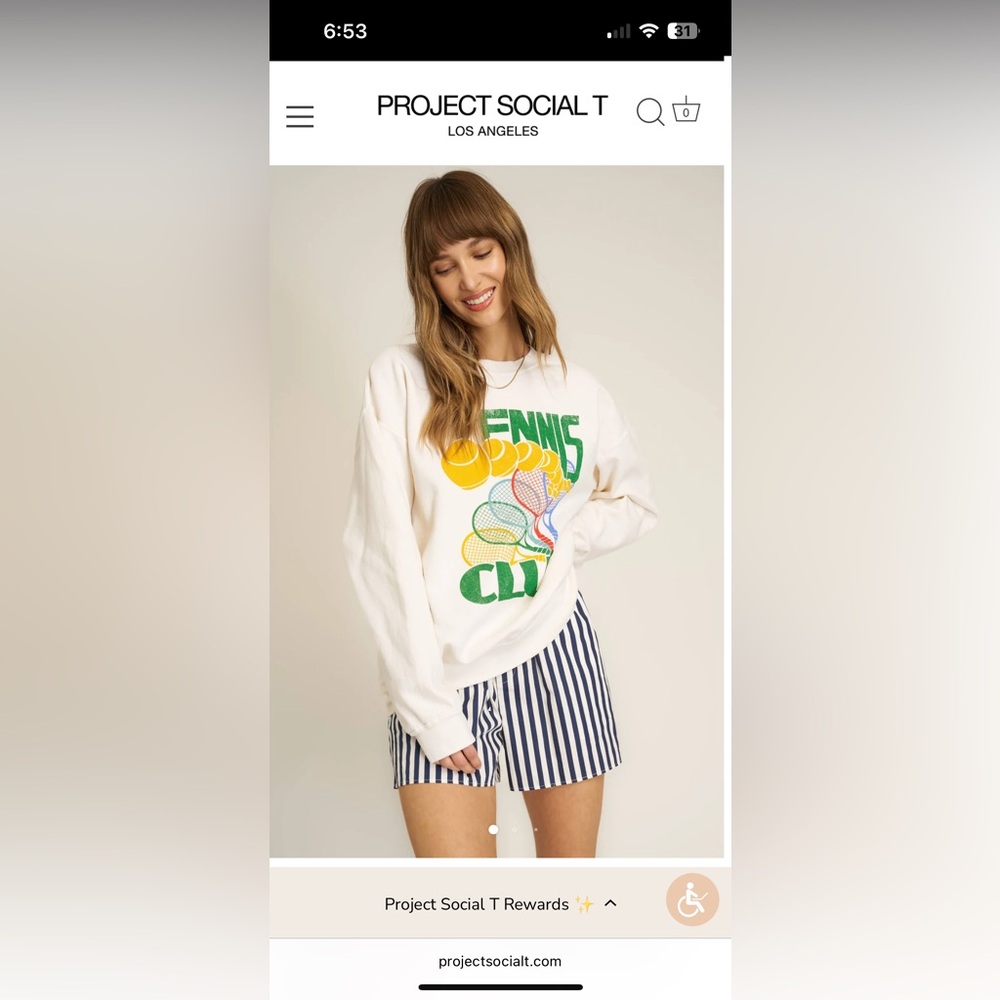 Project Social T Tennis Club Oversized Sweatshirt